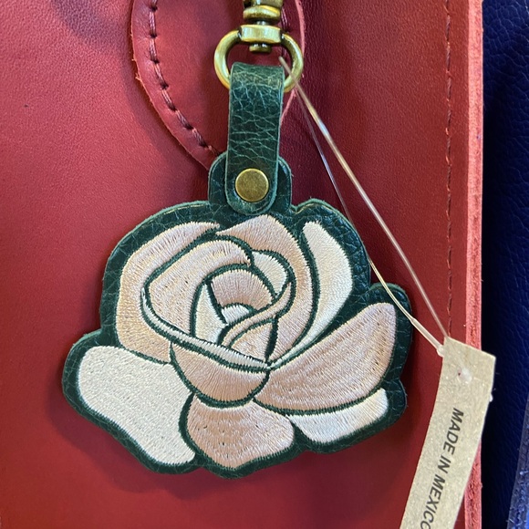 Portland Leather Rose Bag Charm in Dusty Rose Bag Flair - NEW - Picture 2 of 3